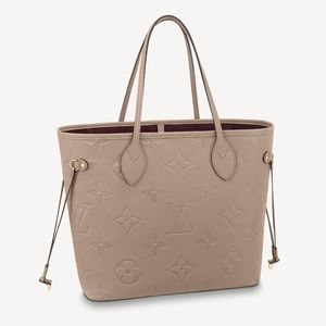 Louis Vuitton Neverfull MM Turtledove Monogram Empreinte Leather Tote Bag